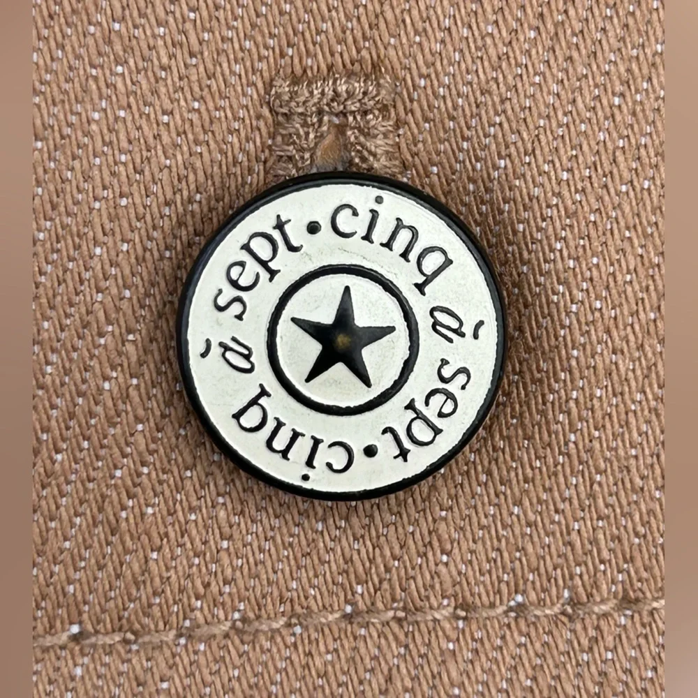 Cinq à Sept Azure Long Wide Leg Jeans Pants in Sahara Tan Trousers Size 6 - Picture 4 of 16